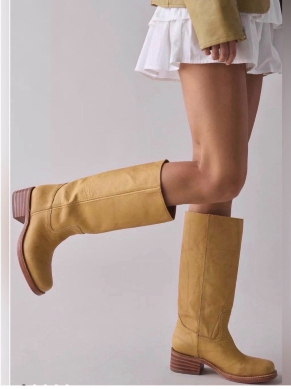 NEW FRYE Campus 14L Boots in Banana Sz: 9.5 Genuine Leather Tall Boots $498